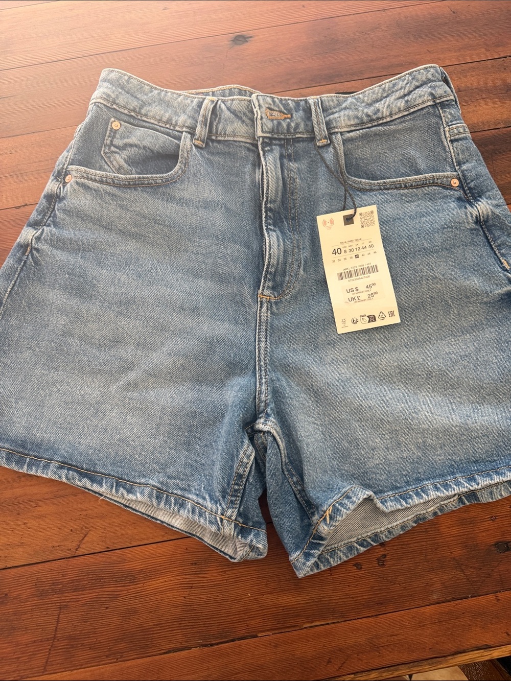 Zara denim mom shorts nwt - Picture 2 of 6